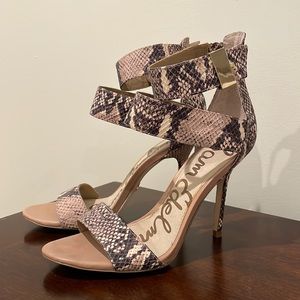 Sam Edelman Snakeskin Ankle wrap heels